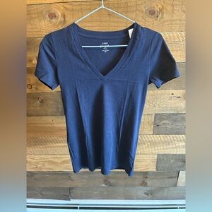 J. Crew Navy V-Neck Short Sleeve Tee